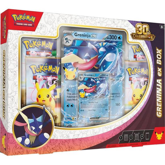 Release Date September 16th, 2026
Celebrating 30 Years of Pokémon! Commemorate 30 years of joy with fan-favorite Pokémon spanning three dazzling decades! Celebrate this magnificent milestone with the mighty presences of Mewtwo ex and Mew ex, followed by a wealth of allies like Umbreon ex, Salamence ex, and Greninja ex. Plus, there are 30 reasons to honor Pikachu, as each booster pack contains one—with 30 unique variations to collect as Pikachu rare cards! And, whether you’re looking forward to a glittering