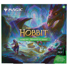 Inside The Lonely Mountain at last, Bilbo encounters Smaug™ and the treasure hoard of Erebor. Can he talk his way out of a fiery confrontation?
Contents:
• 3 Magic: The Gathering® | The Hobbit™Play Boosters
• Each Play Booster contains 14 Magic: The Gathering cards:
• May contain these cards: HOB 1–248
• Includes 1–3 cards of rarity Rare or higher (2: 26%; 3: 2%)
• 3–5 Uncommon
• 7–9 Common
• 1 land card
• 1 card of any rarity is Traditional foil
• Foil borderless rare/mythic rare in <1% of boosters
• Tradi