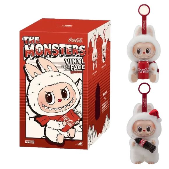 POP MART Labubu The Monsters x Coca-Cola vinyl face blind box – random collectible crossover figure. Labubu teams up with the iconic Coca-Cola brand in this collectible vinyl face blind box, blending The Monsters' mischievous charm with classic Coke styling.
This collection contains 6 blind box figures, one of which may be the secret edition (odds approximately 1/72).
Random Design: blind boxes are fully random and we cannot accept requests for specific items. When purchasing the whole set, there will be