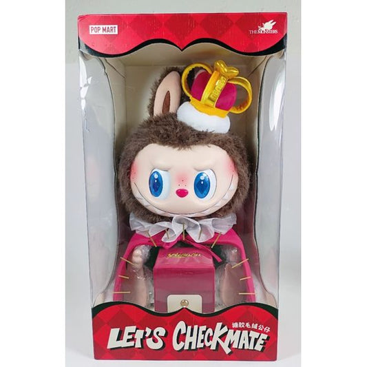 POP MART The Monsters Labubu "Let's Checkmate" King 13-inch vinyl plush – large-format collector piece. The King takes the board in this large-scale Let's Checkmate Labubu plush, dressed in regal chess-piece styling — a standout centerpiece for any Monsters display.
Approximately 13" tall. Authentic POP MART release.