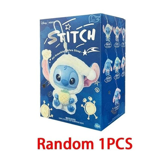 MINISO Disney Stitch "Eat Something Before Sleep" vinyl plush blind box – random bedtime-themed Stitch figure. Unbox a delightful bedtime surprise with this Disney Stitch vinyl plush! Each box contains one randomly selected Stitch figure in a whimsical "just before bed" theme, showcasing cozy attire and snack-time charm.
Compact size: approximately 12 cm / 4.7" tall — ideal as a display collectible, keychain charm, or shelf accent.