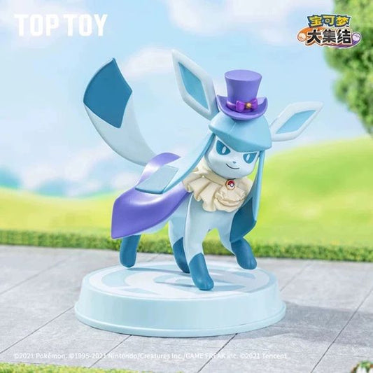 TOP TOY Pokémon Unite "Gathering Series" Glaceon figure – premium fantasy-themed collectible, ~5.25" tall. Bring elegant icy charm to your Pokémon collection with this Glaceon figure from the TOP TOY Pokémon Unite Gathering Series! This beautifully designed collectible features Glaceon dressed in a stylish fantasy-inspired outfit complete with a decorative top hat, cape, and detailed display base.
Soft pastel colors, elegant sculpting, and a polished finish make it a standout centerpiece for Pokémon fans a