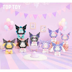 TOP TOY x Sanrio "Kuromi Party" Series figure blind box – random party-themed Kuromi character. Bring the party home with this Sanrio Kuromi Party Series blind box! This cute collection features Kuromi and friends in colorful party-themed outfits with plush-inspired designs, pastel colors, and fun accessories.
Random Design: each mystery box ships randomly — collect the whole party lineup or hunt for your favorite character.