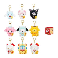Bring a little luck everywhere you go with the TOP TOY Sanrio Characters Lucky Cat Series Plush Keychain Blind Box!
This charming series features your favorite Sanrio characters—like Hello Kitty, Cinnamoroll, Kuromi, and more—dressed as adorable maneki-neko (lucky cats), each symbolizing happiness, prosperity, and good fortune. These plush keychains combine soft materials with detailed vinyl accents, making them both cute and collectible. ()
Each blind box contains one randomly packed plush keychain, comp