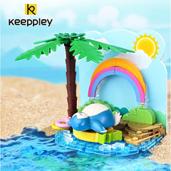 Keeppley K20224 Pokemon Snorlax Beach Take a Nap Building Set