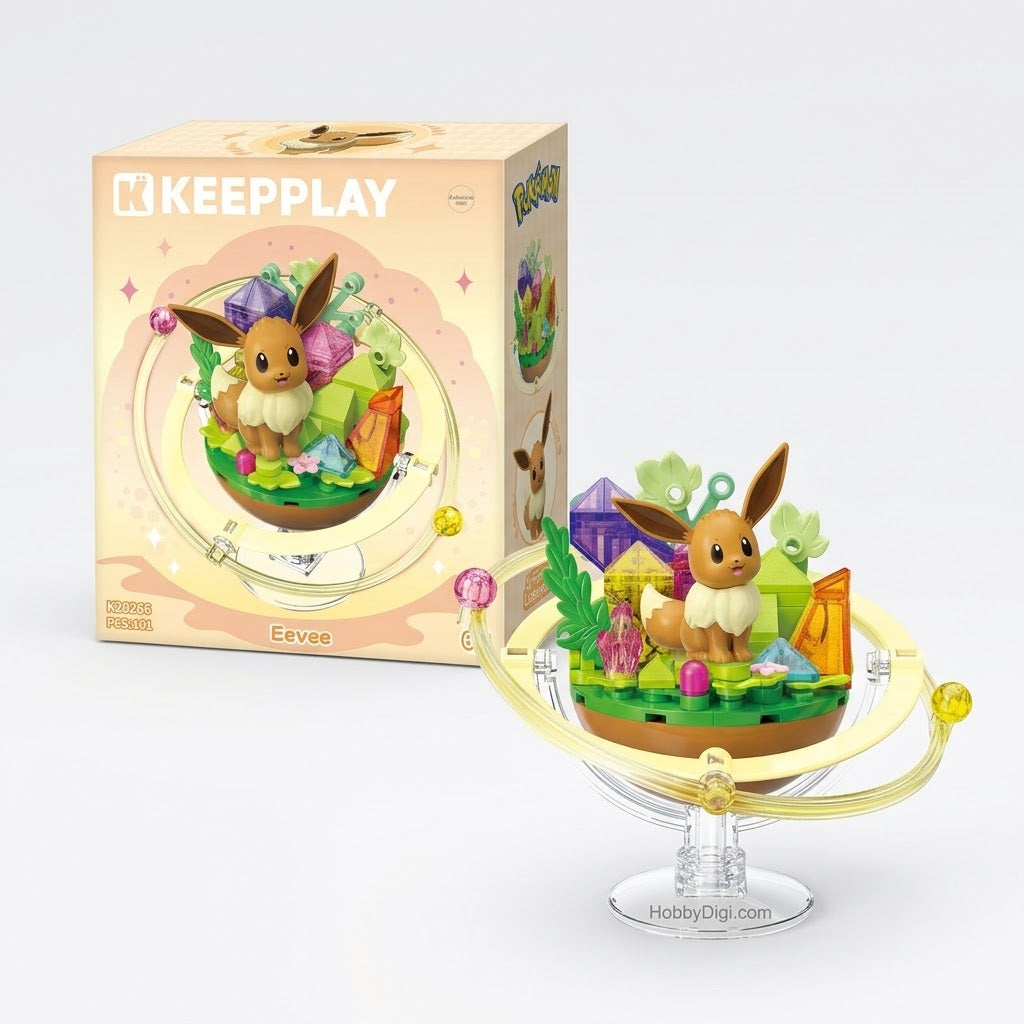 <p>Bring the adorable charm of Eevee to your Pokemon collection with the <strong>Keeppley Pokemon Eeveelution Planet Series Eevee Building Block Set</strong>!</p>
<p>Inspired by Eevee, the beloved Normal-type Pokemon known for its many possible evolutions, this officially licensed Pokemon building set features Eevee in a colorful, nature-inspired display. With its warm brown fur, oversized pointed ears, fluffy cream-colored collar, and cheerful expression, Eevee is surrounded by vibrant greenery, sparkling