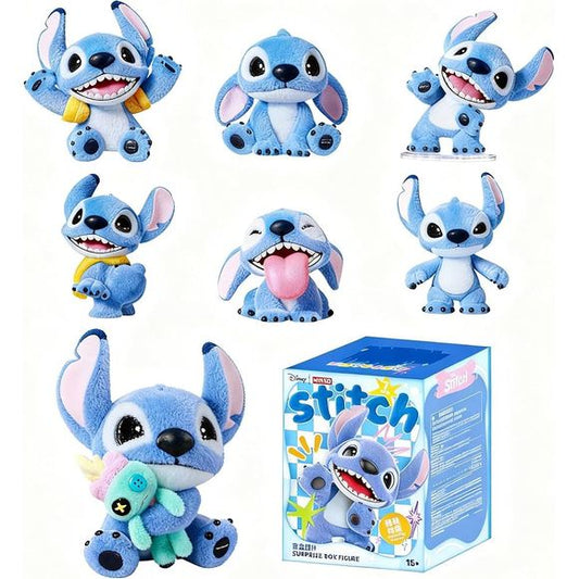 MINISO Disney Lilo & Stitch flocked plush figure blind box – random "Fluffy Adventure" Stitch character. Adorable Lilo & Stitch collection: this Disney Stitch Fluffy Adventure flocked blind box features a charming, randomly selected design from beloved characters in the Lilo & Stitch universe.
Random Design: no one, including us, knows what's inside until you open it — perfect for fans and collectors alike.