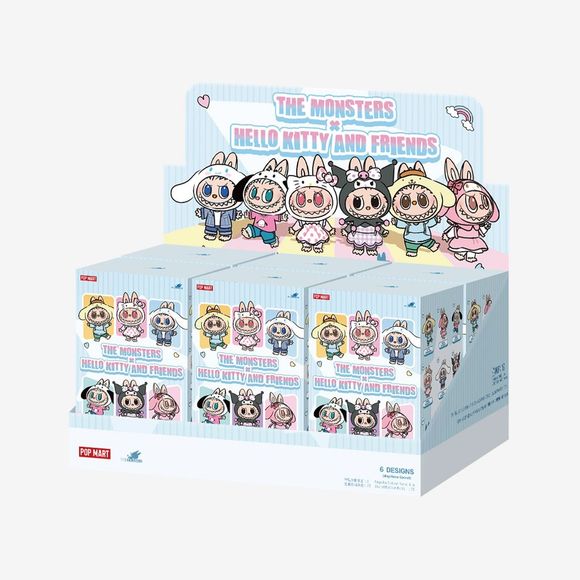 POP MART The Monsters x Hello Kitty and Friends Series blind box – sealed case of 6, guaranteed full set. Get the complete Hello Kitty and Friends x The Monsters lineup in one order: this sealed case guarantees all 6 characters with no duplicates, unless you pull a Secret (odds approximately 1/72).
Each regular figure has odds of 1/6, with a secret chance of 1/72. Authentic POP MART product with an unused QR authentication code.