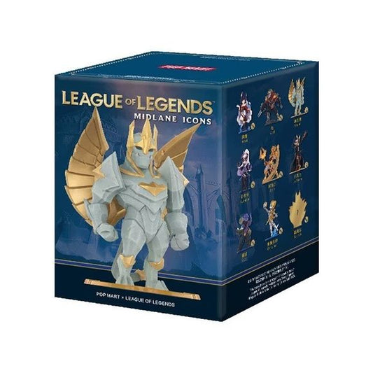 POP MART League of Legends "Midlane Icons" Series vinyl figure blind box – random champion figure. Take control of the mid lane with the POP MART League of Legends: Midlane Icons Series! Each sealed blind box contains one randomly selected figure featuring legendary champions including Ahri, Zed, Galio, Syndra, Azir, LeBlanc, Ryze, and Orianna, with the ultra-rare Immortalized Legend Ahri Secret Edition in the mix.
Each figure stands approximately 4–4.3 inches (10–11 cm) tall with detailed sculpting and a