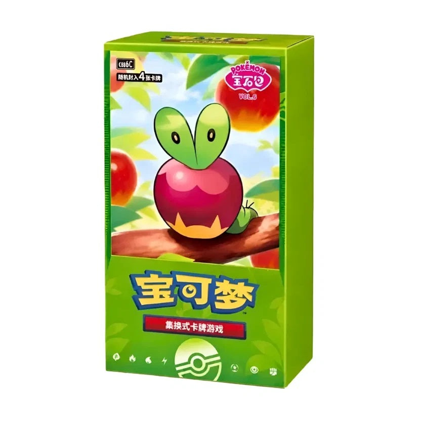 Discover the sixth release in the popular Simplified Chinese Pokémon TCG Gem Pack series! Gem Pack Vol. 6 (CBB6C) puts the spotlight on Applin and its evolutions, while featuring a colorful selection of Pokémon and collectible artwork from the Scarlet & Violet era.
Gem Packs are designed with collectors in mind—every card in every pack is holographic! The set features 28 different Pokémon, with each appearing across multiple special foil variations as well as an Illustration Rare. Collectors can hunt for f
