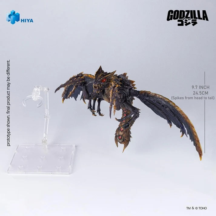 PRE-ORDER: Expected to ship in Quarter 4 of 2027.
The vicious high-speed predator takes flight! Megaguirus from Godzilla vs. Megaguirus now joins the Hiya Toys EXQUISITE BASIC Series!
The 24th film in the Godzilla series, Godzilla vs. Megaguirus follows humanity’s latest attempt to eliminate Godzilla once and for all. Under the “G Extermination Strategy,” the G Countermeasures Headquarters develops the Dimension Tide, a new weapon capable of generating an artificial black hole. However, a test firing dist