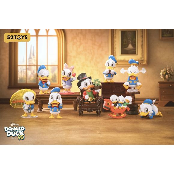 52TOYS Disney Donald Duck Club Series figure mystery blind box – random 90th-anniversary-themed figure. Celebrate 90 years of Disney's most lovable duck with this Donald Duck Club Series figure blind box! This collection features Donald Duck, Daisy Duck, Scrooge McDuck, Huey, Dewey & Louie, and other iconic characters in playful, expressive scenes.
Each blind box contains one randomly packed mystery figure, crafted with vibrant colors and high-quality materials — perfect for lifelong Donald Duck fans and b
