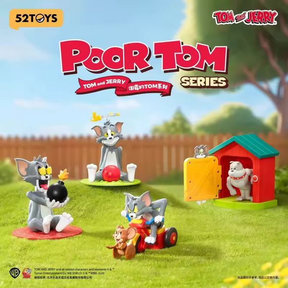 52TOYS Tom and Jerry "Poor Tom" Series figure mystery blind box – random slapstick-scene figure. Poor Tom can never seem to catch a break in this hilarious Tom and Jerry Poor Tom Series from 52TOYS! Inspired by the classic cartoon's funniest moments, this collection features Tom in a variety of unlucky, chaotic situations caused by his endless rivalry with Jerry.
Colorful mini scenes and dynamic poses make every figure feel like a snapshot straight from the cartoon — perfect for animation and nostalgic col