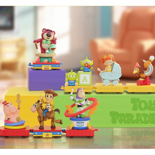 52TOYS Disney Pixar Toy Story "Toy Parade" Series figure mystery blind box – random carnival-float figure. Join the Toy Story gang for a colorful parade adventure with this Toy Parade mini figure blind box series from 52TOYS! Fan-favorite characters like Woody, Buzz Lightyear, Hamm, Lotso, Jessie, Slinky Dog, and the Aliens appear riding whimsical parade floats in adorable stylized poses.
Each figure captures the fun and imagination of the Toy Story universe — great for Disney and Pixar fans and shelf disp