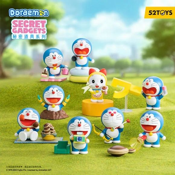 52TOYS Doraemon "Secret Gadgets" Series figure mystery blind box – random anime-themed collectible. Step into the imaginative world of Doraemon with the Secret Gadgets Series from 52TOYS! This blind box collection features Doraemon and friends using some of the most iconic futuristic gadgets from the beloved classic anime and manga series.
Each mini figure captures a fun, playful scene with colorful accessories and expressive poses — a must-have for longtime Doraemon fans and designer toy collectors alike.