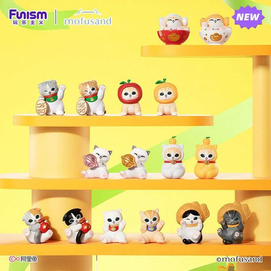Officially Licensed by mofusand, produced by Funism.
Bring home a little luck with every unboxing! Each adorable cat-head blind box opens up to reveal 3 tiny fortune cat figures, bringing double the surprise and a little everyday happiness to your collection.
Each blind box is designed as a cute Mofusand cat head, making the packaging part of the fun. The series features 14 Regular designs and 2 Hidden Figures, each dressed in a unique fortune-inspired outfit representing luck, happiness, prosperity, and