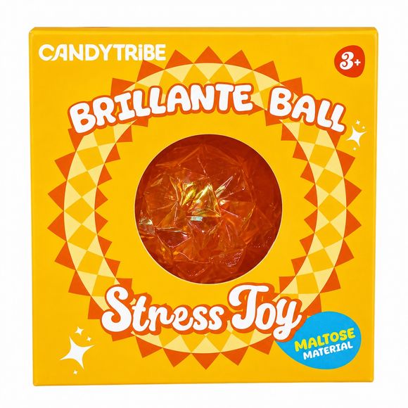 The Brillante Ball Stress Toy combines a shiny faceted look with a soft, stretchy texture for an incredibly satisfying sensory experience. Its circular shape and pyramid-style surface create a sparkling crystal effect while remaining flexible and easy to squish. Multiple colors.