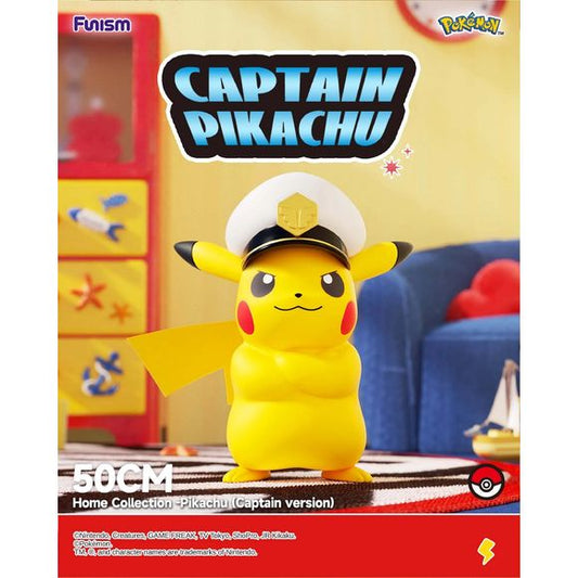 Bring the star of Pokémon Horizons into your collection with the impressive Funism Pokémon Captain Pikachu Home Collection Life Size PVC Statue! Standing approximately 20 inches (50 cm) tall, this oversized display piece captures Captain Pikachu's confident pose with crossed arms and his signature captain's hat, making it an eye-catching centerpiece for any Pokémon room, game room, office, or collection.
Crafted from high-quality PVC with vibrant paint applications, this officially licensed Funism statue f