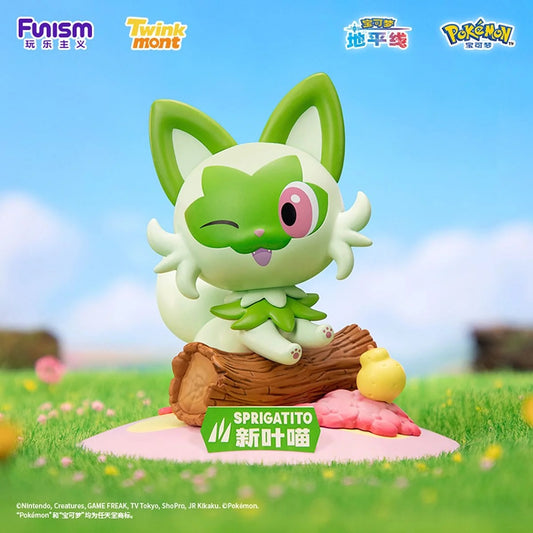 <p>Add the adorable Grass-type starter <strong>Sprigatito</strong> to your Pokémon collection with this officially licensed <strong>Funism x Twinkmont Pokémon collectible figure</strong>!</p>
<p>This charming display piece features Sprigatito sitting happily atop a fallen log surrounded by colorful flowers and nature-inspired scenery. Its playful winking expression and bright green coloring capture Sprigatito’s cheerful personality, while the detailed scenic base creates a complete miniature display.</p>