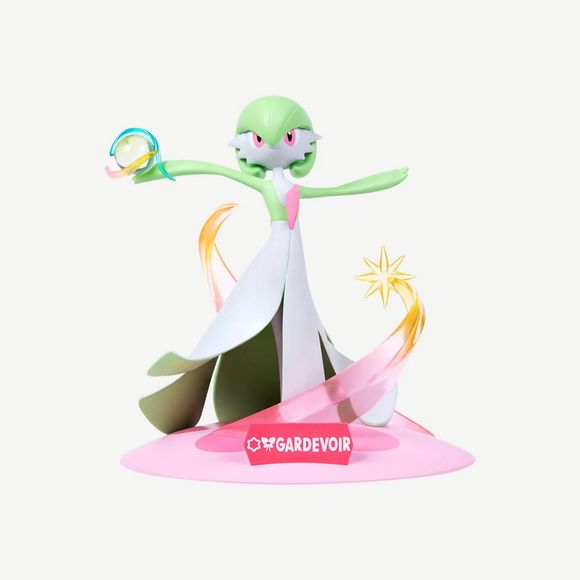Bring the elegance and power of Gardevoir to your collection with this beautifully crafted Funism Twinkmont Prime Figure. Standing approximately 4.5 inches (11.4 cm) tall, this premium mini PVC statue captures Gardevoir in a graceful battle pose, surrounded by translucent magical effects that give the display a dynamic, ethereal look.
Expertly sculpted with vibrant colors and fine details, the figure features a themed display base and shimmering effect parts that highlight Gardevoir's Psychic and Fairy-typ