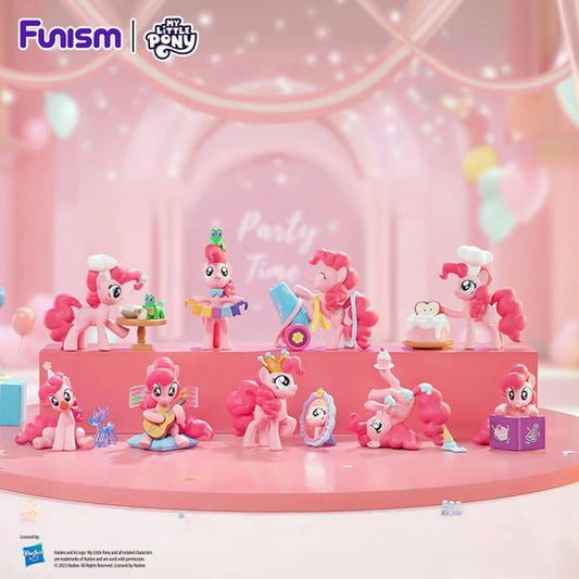 Celebrate friendship and fun with the My Little Pony: Party Moment Series blind box collection from Funism. This vibrant lineup features beloved characters reimagined in festive, party-themed designs, complete with detailed sculpting, bright colors, and display-ready bases. Approx. 81–118 mm tall (about 3.2–4.6 inches).
Each blind box contains 1 randomly packed figure, combining the excitement of surprise with highly collectible designs. With multiple themed variants and a rare hidden figure, this series i