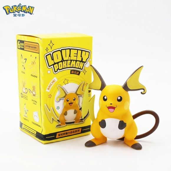 Brighten up your Pokémon collection with this charming Raichu figure from the Lovely Pokémon Series! Featuring Raichu in an adorable stylized pose with its signature curled tail and cheerful expression, this collectible perfectly captures the lovable personality of Pikachu’s evolved form.
Designed with vibrant colors and detailed sculpting, this figure makes a wonderful display piece for desks, shelves, gaming setups, or Pokémon collections. Packaged in a colorful collector-friendly box, it's a fantastic a