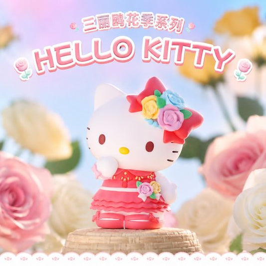 Step into a blooming spring garden with the enchanting Hello Kitty Figure from the Sanrio Characters Flower Season Series. Dressed in a beautifully detailed pink floral dress and adorned with a colorful rose crown, Hello Kitty captures the elegance and charm of the season in this delightful collectible.
Surrounded by a dreamy garden-inspired theme, this figure features soft pastel colors, sculpted flower accents, and Hello Kitty's signature sweet expression. The intricate floral details on her dress and ma
