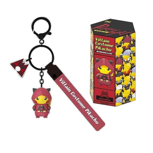 Show your allegiance to Team Magma with this adorable Villain Costume Pikachu Keychain! Dressed in a detailed Team Magma-inspired outfit complete with the iconic hood and crimson uniform accents, Pikachu is ready to bring a touch of Pokémon adventure wherever you go. This collectible keychain features a durable strap, secure metal key ring, and charming character design that makes it perfect for keys, backpacks, purses, or display collections.
Whether you're a longtime Pokémon fan or a collector of unique