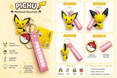 Carry a little Pokémon happiness wherever you go with this adorable Pichu Keychain! Featuring a detailed 3D Pichu figure with its signature oversized ears, rosy cheeks, and cheerful smile, this charming accessory is perfect for Pokémon Trainers and collectors alike.
The keychain includes a classic Poké Ball accent charm, a durable Pokémon-branded pink wrist strap, and sturdy metal hardware for easy attachment to keys, backpacks, purses, luggage, and more. Made from high-quality PVC with vibrant colors and