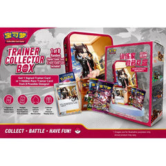 Celebrate some of the most popular Trainers from the Pokémon Sword & Shield era with the Simplified Chinese Pokémon TCG Trainer Collector Box! Each factory-sealed box includes a randomly selected Trainer-themed collectible tin featuring exclusive artwork, a matching promo card, card sleeves, and three booster packs.
With 8 possible Trainer designs to collect, each box is a mystery until opened. Featured Trainers include fan favorites such as Marnie, Raihan, Klara, and more. Most promo cards feature exclusi
