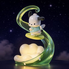 Bring a touch of magic and tranquility to your collection with the Pochacco Natural Spirit Light-Up Figure from Langbowang. This enchanting display features Pochacco soaring through the night sky on a translucent glowing swirl, complete with tiny angel wings, fluffy cloud details, and a warm built-in light that creates a dreamy atmosphere when illuminated.
Part of the charming Sanrio Characters Natural Spirit Series, this beautifully designed figure combines soft pastel colors, elegant translucent effects,