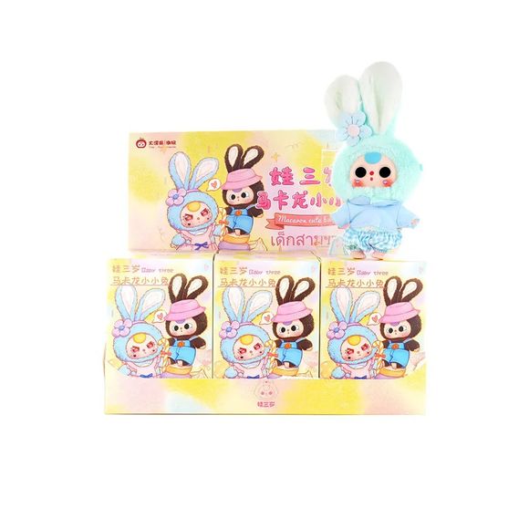 Hop into sweetness with the Baby Three Rabbit Macaron V1 Plush Series Lucky Bag! This collection blends kawaii charm with pastel delights — each plush figure feels like a confection, with soft bunny ears, macaron-inspired color palettes, and delightfully plush textures. The “Lucky Bag” format means every purchase holds a surprise character, making it as fun to collect as it is to gift or display.
Whether you’re completing the set or hoping for a rare favorite, Rabbit Macaron V2 brings whimsy and softness t