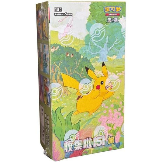 One Pokemon Collect 151 Journey 151 C Simplified Chinese Slim Booster Box. This Booster Box contains 15 Booster Packs. Each Booster Pack contains 5 cards.