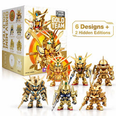 <p><strong>Each box contains 1 random Gundam figure. Specific designs cannot be selected.</strong></p>
<p>Add some shine to your Mobile Suit collection with the <strong>Bandai QMSV Mini Gundam Gold Team Blind Box</strong> series!</p>
<p>This special QMSV Mini collection gives iconic Mobile Suits a premium gold-inspired makeover while keeping the line's distinctive compact, super-deformed proportions. Each figure features detailed sculpting, metallic-style finishes, and a display-friendly design that stand