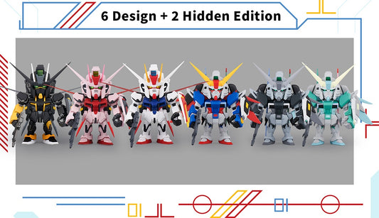 Bring the power of Gundam to your collection with the Bandai Namco QMSV Mini Strike Gundam & Destiny Gundam Series Blind Box!
This exciting series features iconic mobile suits like Strike Gundam and Destiny Gundam, reimagined in a compact QMSV (cute, stylized) design that blends chibi proportions with detailed mechanical styling. Each figure delivers bold colors, sharp sculpting, and dynamic poses that capture the spirit of the Gundam universe in a fun, collectible format.
Every blind box includes one ran