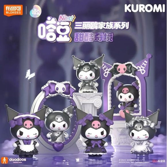 <p><strong>Each box contains 1 random Kuromi figure/display design. Specific designs cannot be selected.</strong></p>
<p>Add a little mischief and charm to your collection with the <strong>Blokees x Sanrio Kuromi NEST Sweet & Cool Wonderland Blind Box</strong>!</p>
<p>This officially licensed Sanrio collectible features <strong>Kuromi</strong> in a cute decorative NEST-style display. Each design combines Kuromi with a themed frame and interchangeable decorative elements, creating a compact display pie