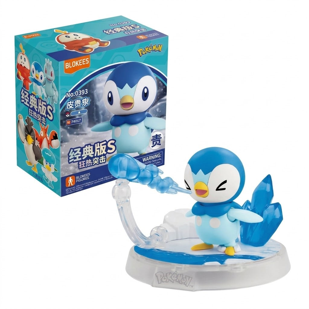 <p>Add the adorable Water-type starter <strong>Piplup</strong> to your collection with the <strong>Blokees Pokémon Classic Version-S Piplup Fever Attack Figure</strong>!</p>
<p>This officially licensed Pokémon collectible recreates Piplup in Blokees' stylized figure format, featuring its familiar blue-and-white coloring, cheerful expression, and compact chibi-inspired proportions.</p>
<p>Part of the <strong>Classic Version-S Fever Attack</strong> series, Piplup is displayed on a themed base with transluce