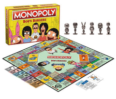 "Chorizo your own adventure burger" in this classic edition of Monopoly! buy, sell, and trade locations from “Seymour's bay” including Jimmy pesto’s Pizzeria, wag staff school, beville’s, and wonder Wharf. Choose your favorite custom character token to travel around the board and relive your favorite moments from the show. Grab your apron and get cooking’ in this custom Bob's burgers edition of Monopoly