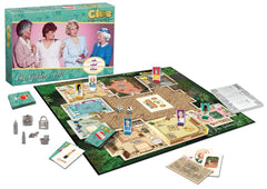 The golden girls clue features a custom illustrated game board, where players attempt to solve the crime of who ate the cheesecake, what they left at the scene of the crime, and which room they did it in.