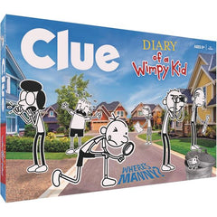 Join your favorite “Wimpy Kid” from Jeff Kinney’s popular book series to solve the mystery and win this custom illustrated version of the classic mystery game! In CLUE: Diary of a Wimpy Kid, Greg Heffley has lost sight of his little brother Manny, and it’s up to you to help recover the toddler before time runs out! Take on the roles of Greg, his family, and friends to figure out WHERE Manny has wandered off, WHO he’s with, and WHAT distracted him!
