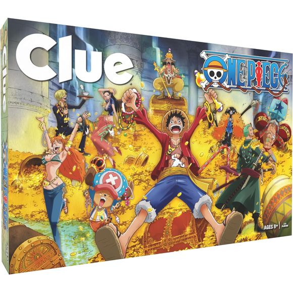 The Straw Hat Crew and their captain Luffy set out to travel the oceans to faraway islands in search of treasure! With each clue they discover along the way, theyre one step closer to GLORY! Choose your crew member and see which island holds the coveted treasure. In One Piece Clue, its up to you to determine WHO has discovered the treasure, WHAT it is, and WHERE it is hidden.