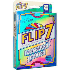 Flip over cards one by one without flipping the same number twice. Sound easy? Think again! This isn't just any deck of cards… In Flip 7™ there's only one 1 card, two 2's, three 3’s, etc. plus a bunch of special cards that can score you extra points, give you a second chance, or freeze you or your opponents in your tracks. Are you the type of player to play it safe and bank points before you bust, or are you going to risk it all and go for the bonus points by flipping over seven in a row? Press your luck me