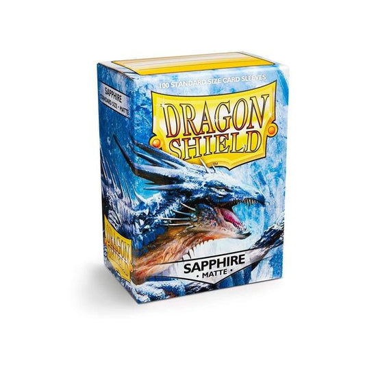 Clear front & matte sapphire back.
Matte sleeves are a popular line of textured Dragon shield with superior handling. A perfect mix of durability and shuffle-ability.
100 sleeves per box.
For cards measuring up to 63x88 mm
PVC-free polypropylene sleeves, no acid. Archival safe.
Box fits 75+ sleeved cards.