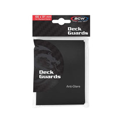 BCW Deck Guards are rigid enough to protect your cards' corners while the matte finish makes them easy to shuffle. The ultra-clear matte front helps make your cards legible from across the table. Strong welds and durable material means you won't bow out before you're done. These card sleeves will turn heads as you crank up your game like a pro and tack another victory on your scorecard. Give your other sleeves the boot and tap into your unspent power with BCW Double Matte Deck Guards.