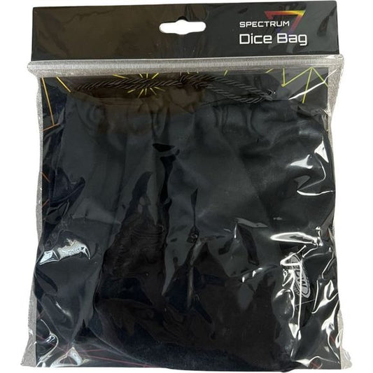 Enjoy this high-quality Dice bag in black! It hold over 100 dice of different shapes and sizes. It has metal grommets for durability.