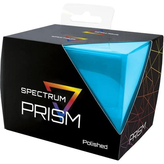 The Electric Blue Prism Deck Cases are made of strong, translucent plastic, and have a smooth shell. These boxes hold a deck of cards in a horizontal format, which makes it easy to remove the cards. The boxes have a secure snap closure, and squeeze to open. The fit will not allow the case to open accidentally, so cards stay safe during transport. Sized to hold 100 standard double-sleeved cards, the Prism cases are perfect for a variety of games, from Commander decks for Magic the Gathering, to constructed F