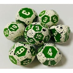 The perfect companion for your gaming needs! These premium die-cast polyhedral dice are exactly what you've been searching for that upcoming game night with the group. Each set weighs roughly 5 ounces and are stored in a quality, brushed metal tin with foam insert. These dice are engraved with crisp, easy-to-read numerals. Many styles and colors are available.
This set includes on of each: d20, d12, d10, d10 (percentile), d8, d6, and a d4 (7 dice in total). All inside the Galactic Toys Dice Tin.