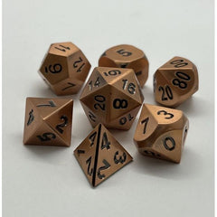 Galactic Dice Premium Dice Sets - NF Dice Copper & Black (Ver 33) Set of 7 Dice with Tin
