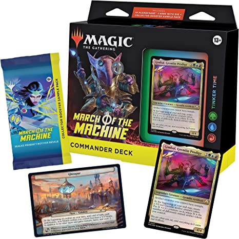 Magic: The Gathering March of the Machine Commander Deck - Tinker Time (100-Card Deck, 10 Planechase cards, Collector Booster Sample Pack + Accessories) | Galactic Toys & Collectibles