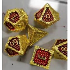 The perfect companion for your gaming needs! These premium die-cast polyhedral dice are exactly what you've been searching for that upcoming game night with the group. Each set weighs roughly 5 ounces and are stored in a quality, brushed metal tin with foam insert. These dice are engraved with crisp, easy-to-read numerals. Many styles and colors are available.
This set includes on of each: d20, d12, d10, d10 (percentile), d8, d6, and a d4 (7 dice in total). All inside the Galactic Toys Dice Tin.